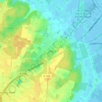 Topografische Karte Loy, Höhe, Relief