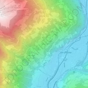 Topografische Karte Burbach, Höhe, Relief