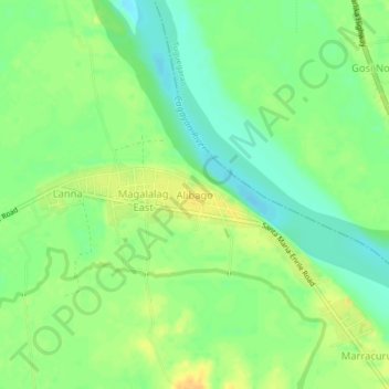 Topografische Karte Alibago, Höhe, Relief