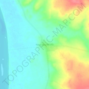 Topografische Karte Nova Aparecida, Höhe, Relief