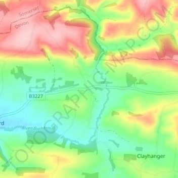 Topografische Karte Petton, Höhe, Relief