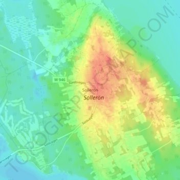 Topografische Karte Sollerön, Höhe, Relief