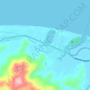 Topografische Karte Pata West, Höhe, Relief