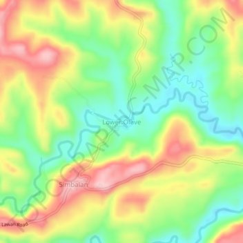 Topografische Karte Lower Olave, Höhe, Relief