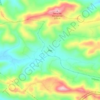 Topografische Karte Teju, Höhe, Relief