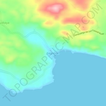 Topografische Karte Baganian, Höhe, Relief