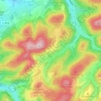 Topografische Karte Einhaus, Höhe, Relief