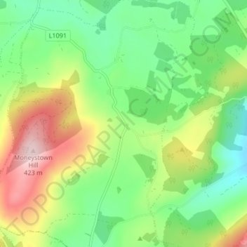 Topografische Karte Moneystown, Höhe, Relief