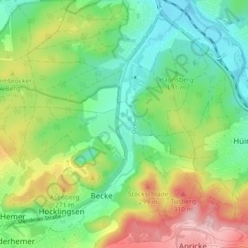 Topografische Karte Edelburg, Höhe, Relief