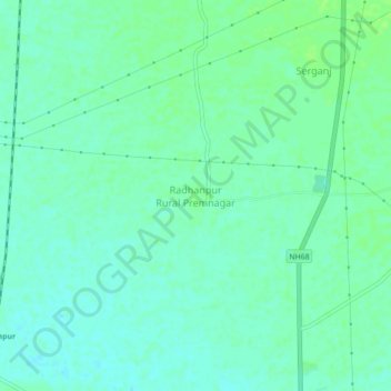 Topografische Karte Radhanpur Rural Premnagar, Höhe, Relief