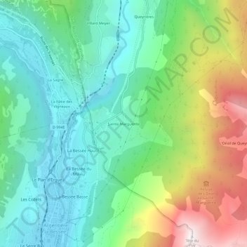 Topografische Karte Sainte-Marguerite, Höhe, Relief