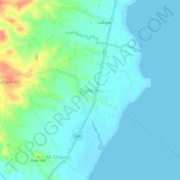 Topografische Karte Suclaran, Höhe, Relief