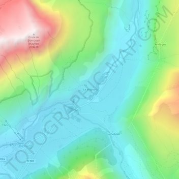 Topografische Karte Le Villaron, Höhe, Relief