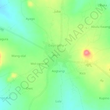 Topografische Karte Wol, Höhe, Relief
