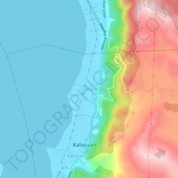 Topografische Karte Loñgos, Höhe, Relief