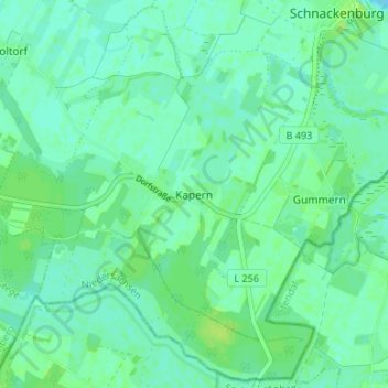 Topografische Karte Kapern, Höhe, Relief