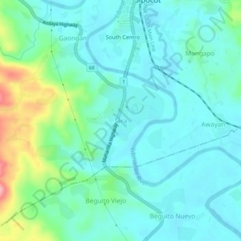 Topografische Karte Tara, Höhe, Relief