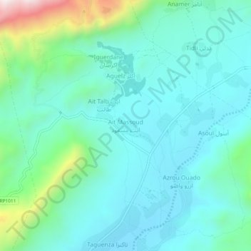 Topografische Karte Ait Massoud, Höhe, Relief