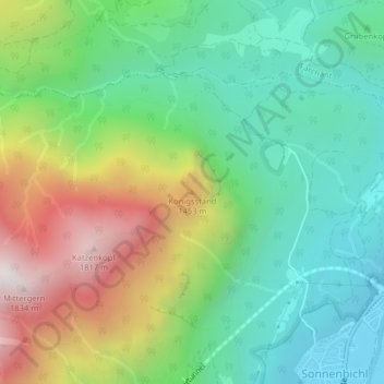 Topografische Karte Königsstand, Höhe, Relief