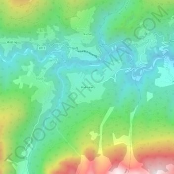 Topografische Karte Wodmaier, Höhe, Relief