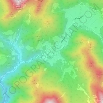 Topografische Karte Seeland, Höhe, Relief