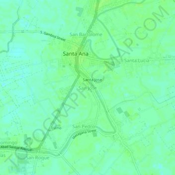 Topografische Karte San Juan, Höhe, Relief