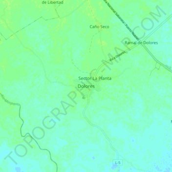 Topografische Karte Dolores, Höhe, Relief