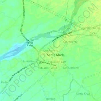 Topografische Karte San Patricio, Höhe, Relief