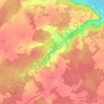 Topografische Karte Launay, Höhe, Relief