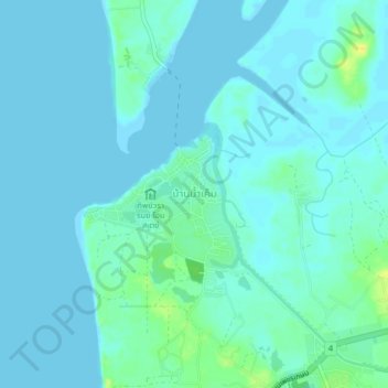 Topografische Karte Ban Nam Khem, Höhe, Relief