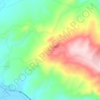 Topografische Karte Kemel, Höhe, Relief