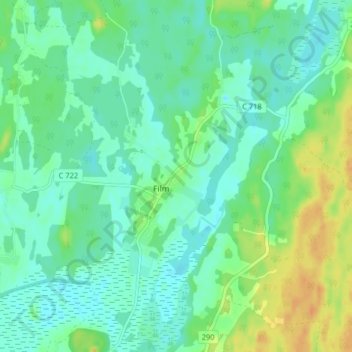 Topografische Karte Kyrkbyn, Höhe, Relief