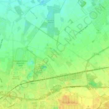 Topografische Karte Dornach, Höhe, Relief