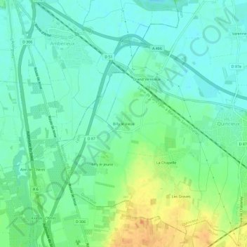 Topografische Karte Billy le Vieux, Höhe, Relief