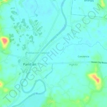 Topografische Karte Tabuc Norte, Höhe, Relief