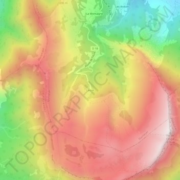 Topografische Karte Céüze, Höhe, Relief