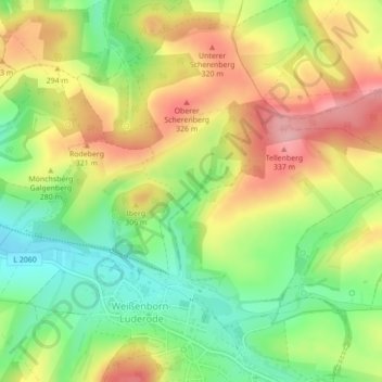 Topografische Karte Schellental, Höhe, Relief