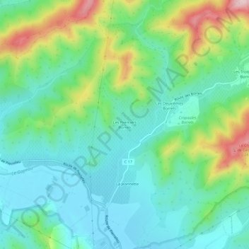 Topografische Karte Les Premiers Borrels, Höhe, Relief