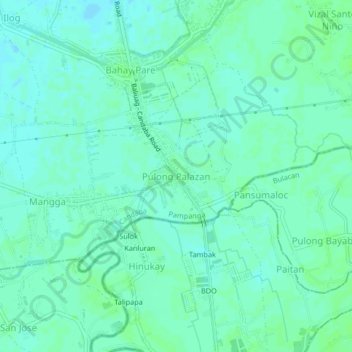 Topografische Karte Pulong Palazan, Höhe, Relief