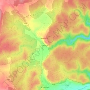 Topografische Karte La Lèque, Höhe, Relief