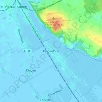 Topografische Karte Dingerdonn, Höhe, Relief