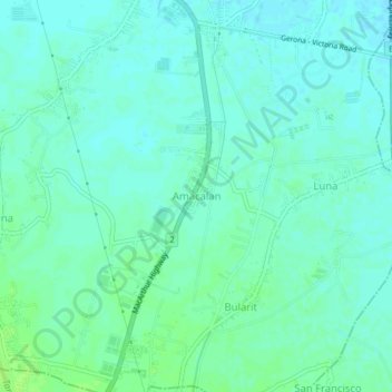 Topografische Karte Amacalan, Höhe, Relief