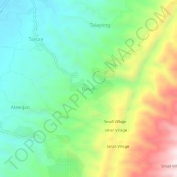 Topografische Karte Basak, Höhe, Relief