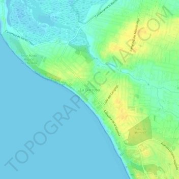 Topografische Karte La Barrosa, Höhe, Relief