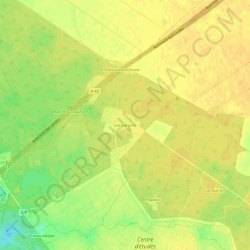 Topografische Karte Les Gargails, Höhe, Relief