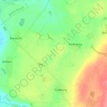 Topografische Karte Erlenhof, Höhe, Relief