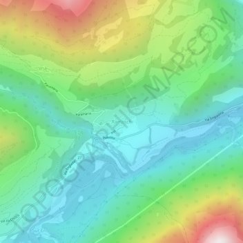 Topografische Karte Ramosch, Höhe, Relief