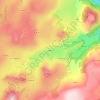 Topografische Karte Lesparot, Höhe, Relief