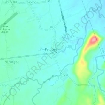 Topografische Karte Barangay 4, Höhe, Relief