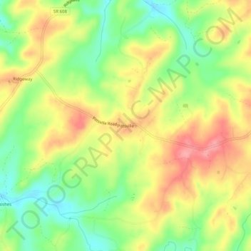 Topografische Karte Pittsville, Höhe, Relief